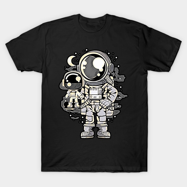 Astronaut And His Doll • Funny And Cool Sci-Fi Cartoon Drawing Design Great For Any Occasion And For Everyone T-Shirt by TeesHood